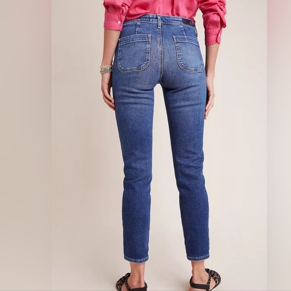 Anthropologie+AG "Stevie" Ankle Button Fly Slim Straight Jeans 27, EUC - Picture 2 of 15